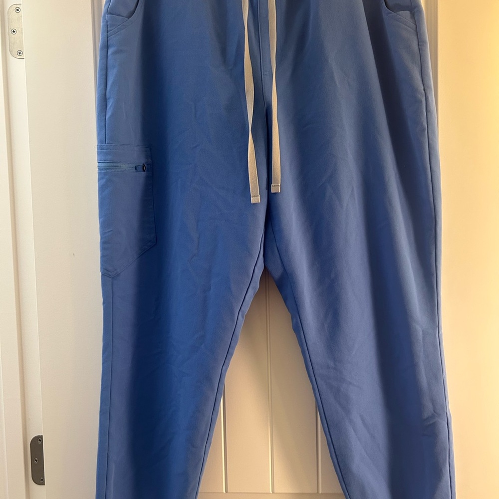 Figs Women’s High Waisted Ceil Blue Joggers with Drawstring